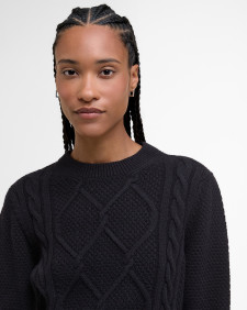 Burne Argyle Crew Neck Jumper Black