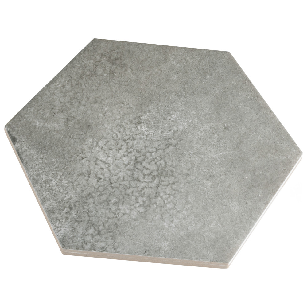 Heritage Hex Shadow 7 in. x 8 in. Porcelain Floor and Wall Tile