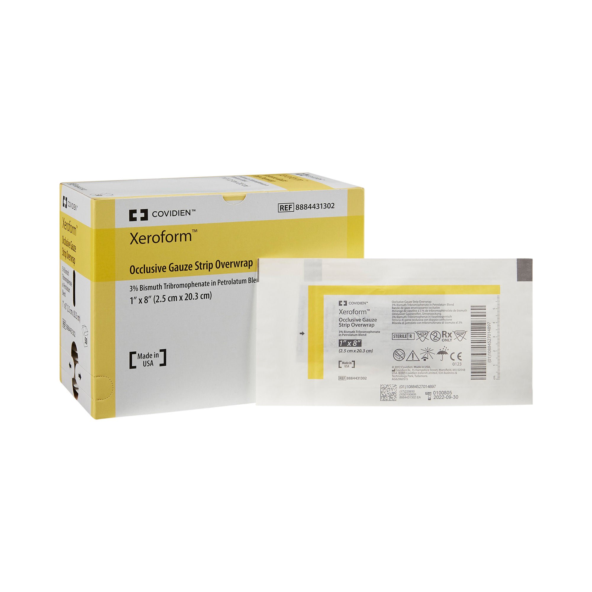 Xeroform™ Occlusive Xeroform Petrolatum Impregnated Dressing, 1 x 8 Inch