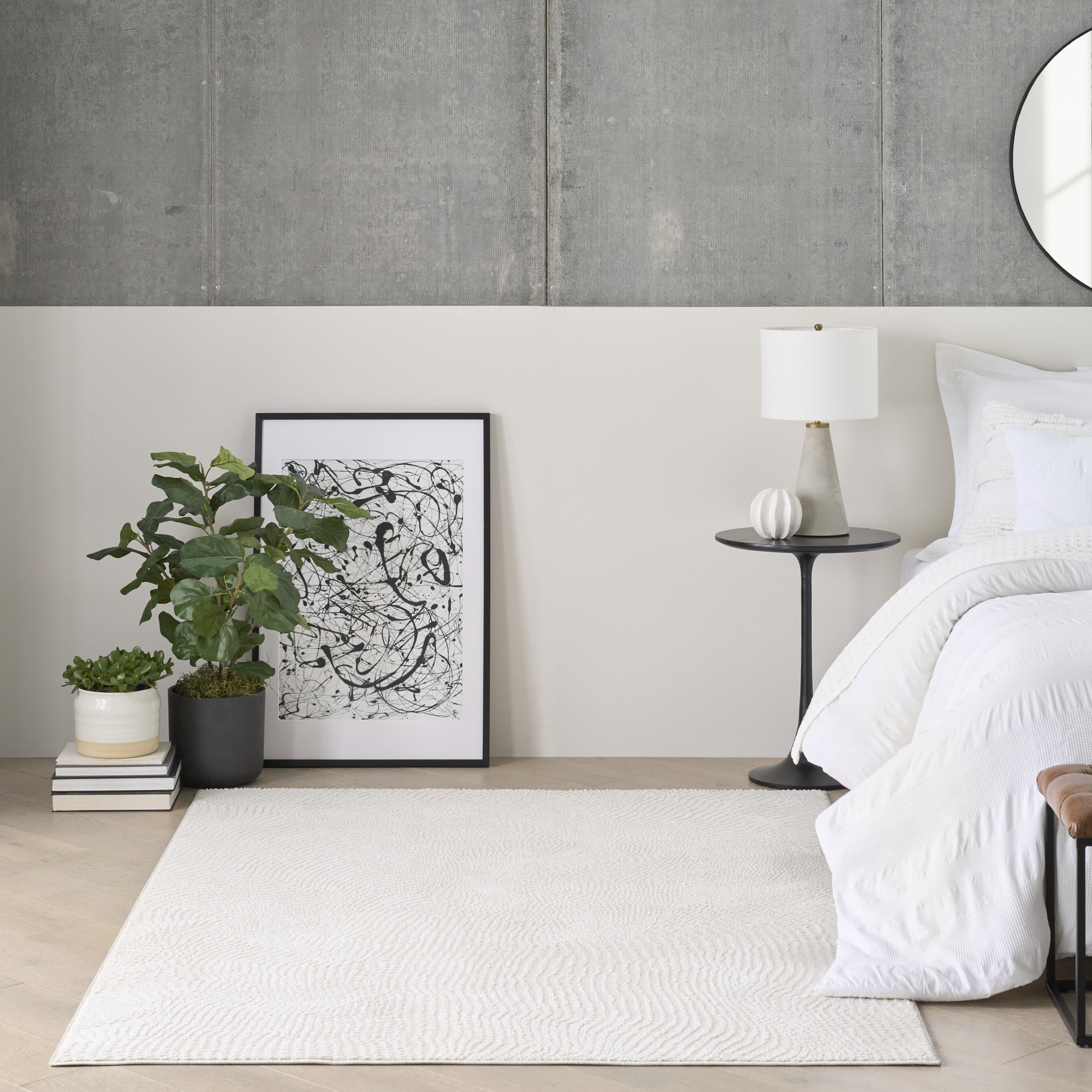 DKNY Central Park West 6' x 9' Ivory Modern Indoor Rug
