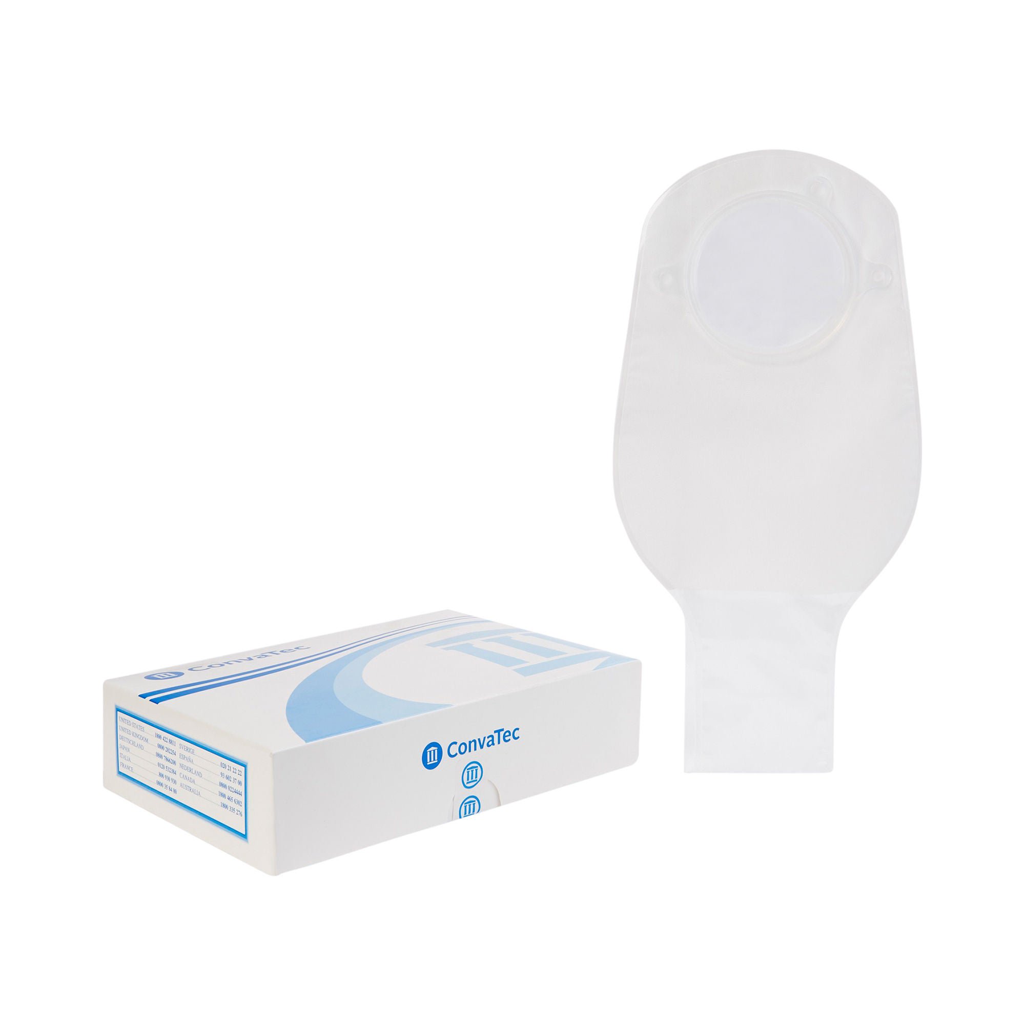 Sur-Fit Natura Two-Piece Transparent Colostomy Pouch, Vinyl, 2¾ Inch Flange