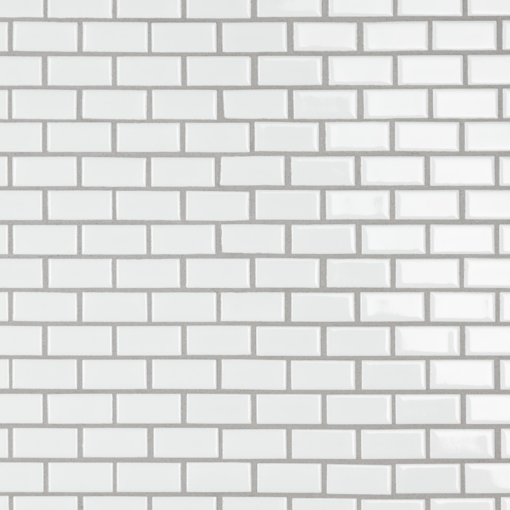 Hudson Subway White 11-3/4 in. x 12 in. Porcelain Mosaic Tile