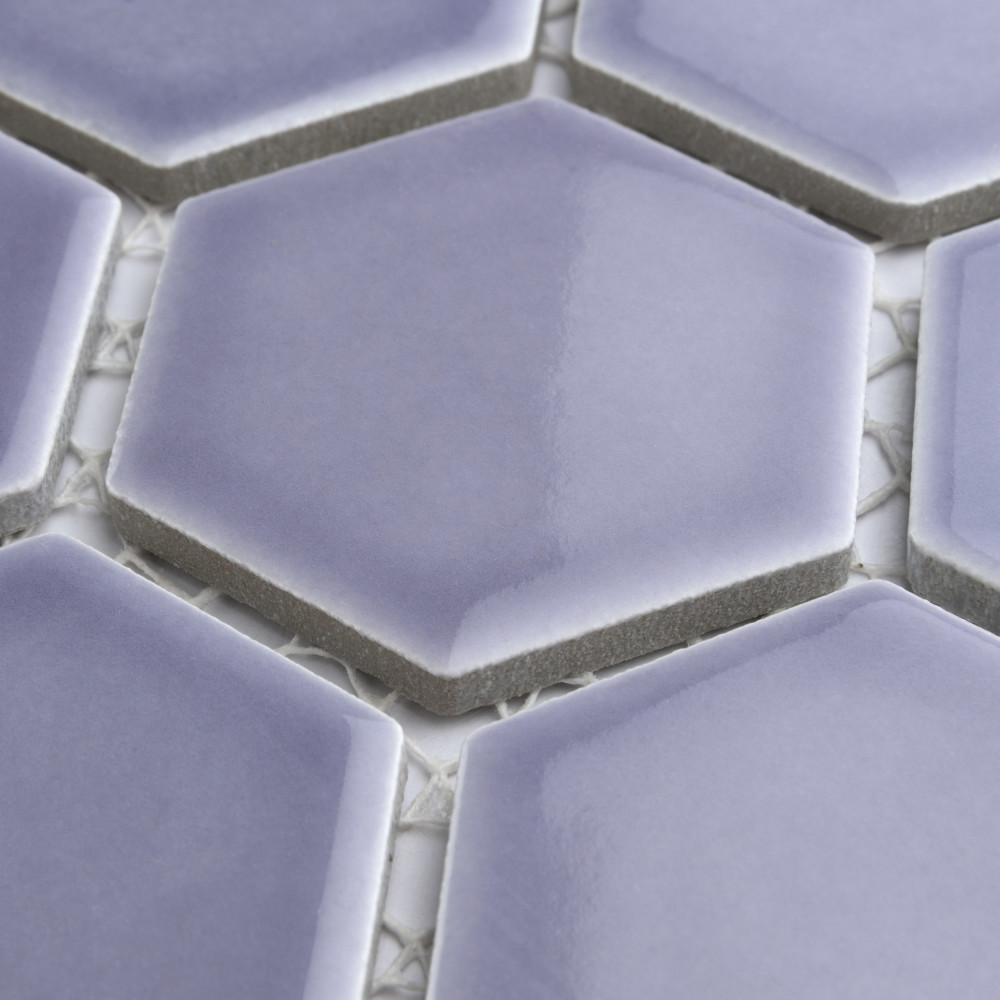 Hudson Due 2″ Hex Lavendar 10-7/8 in. x 12-5/8 in. Porcelain Mosaic Tile