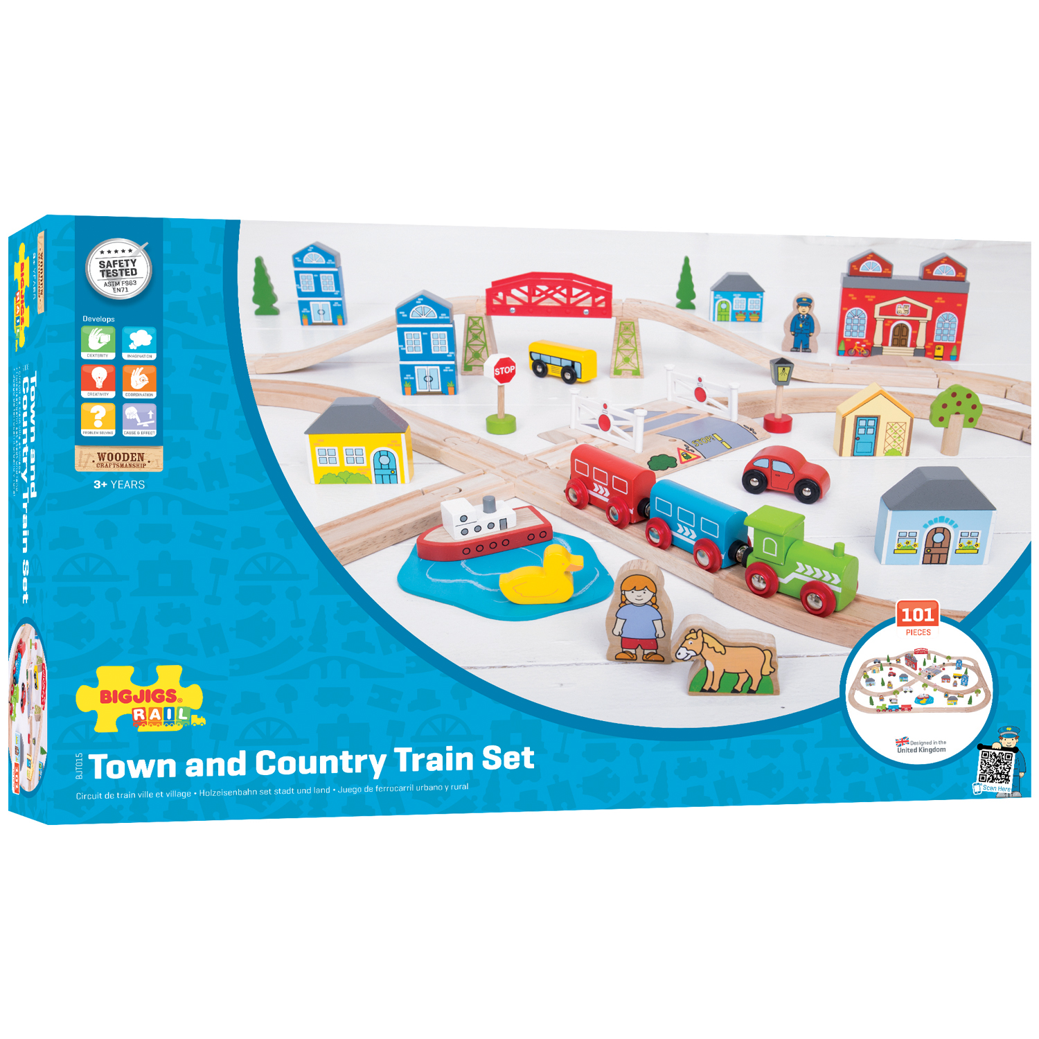 Bigjigs Toys Rail Town & Country Train Set image number null