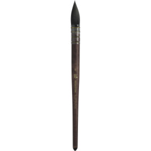 Neptune Quill Brush, Synthetic Bristles, Short Handle Watercolor Paintbrush, Dark Wood, Size 8, 1 Count