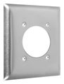 Wall Plate 430 Stainless Steel 2-Gang Standard 2.5 in. Dia. 0.17 L x 4.51 H x 4.51 in. W