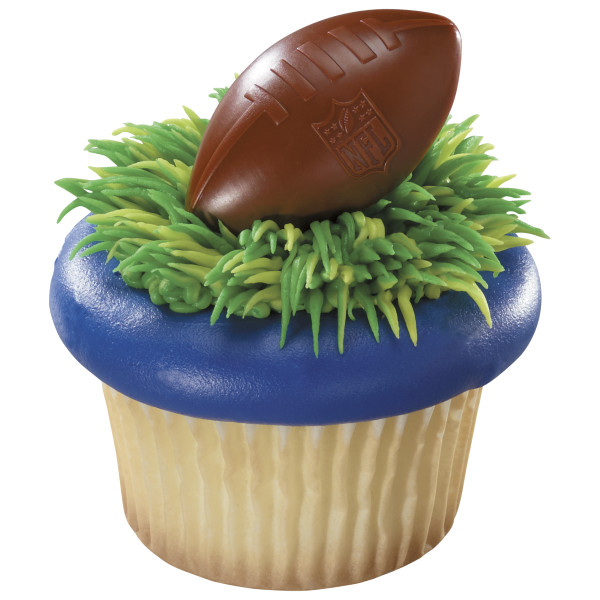 NFL Brown Football with Shield Cupcake Rings