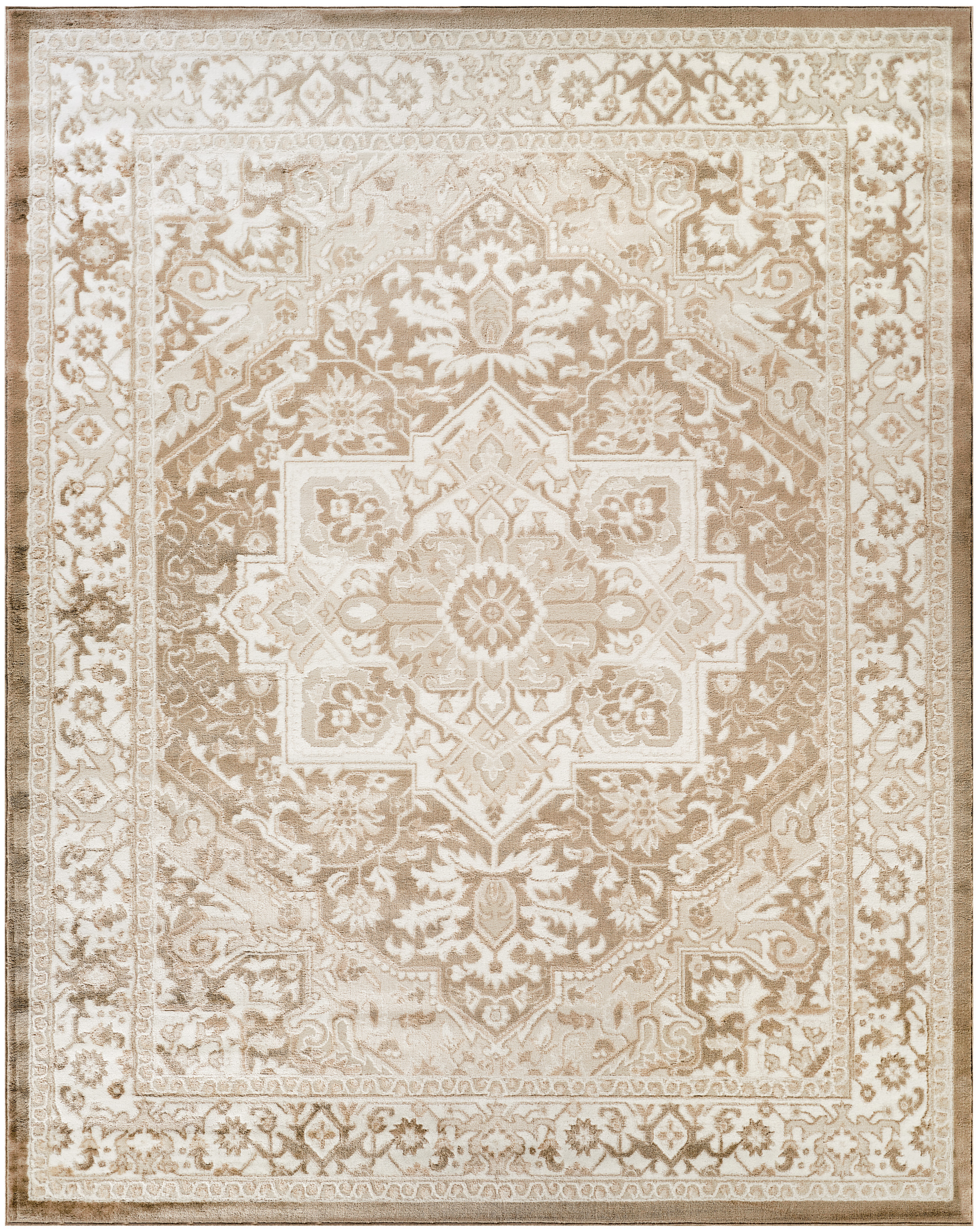 Nourison Dekor 7'10" x 9'10" Taupe Ivory Vintage Indoor Rug