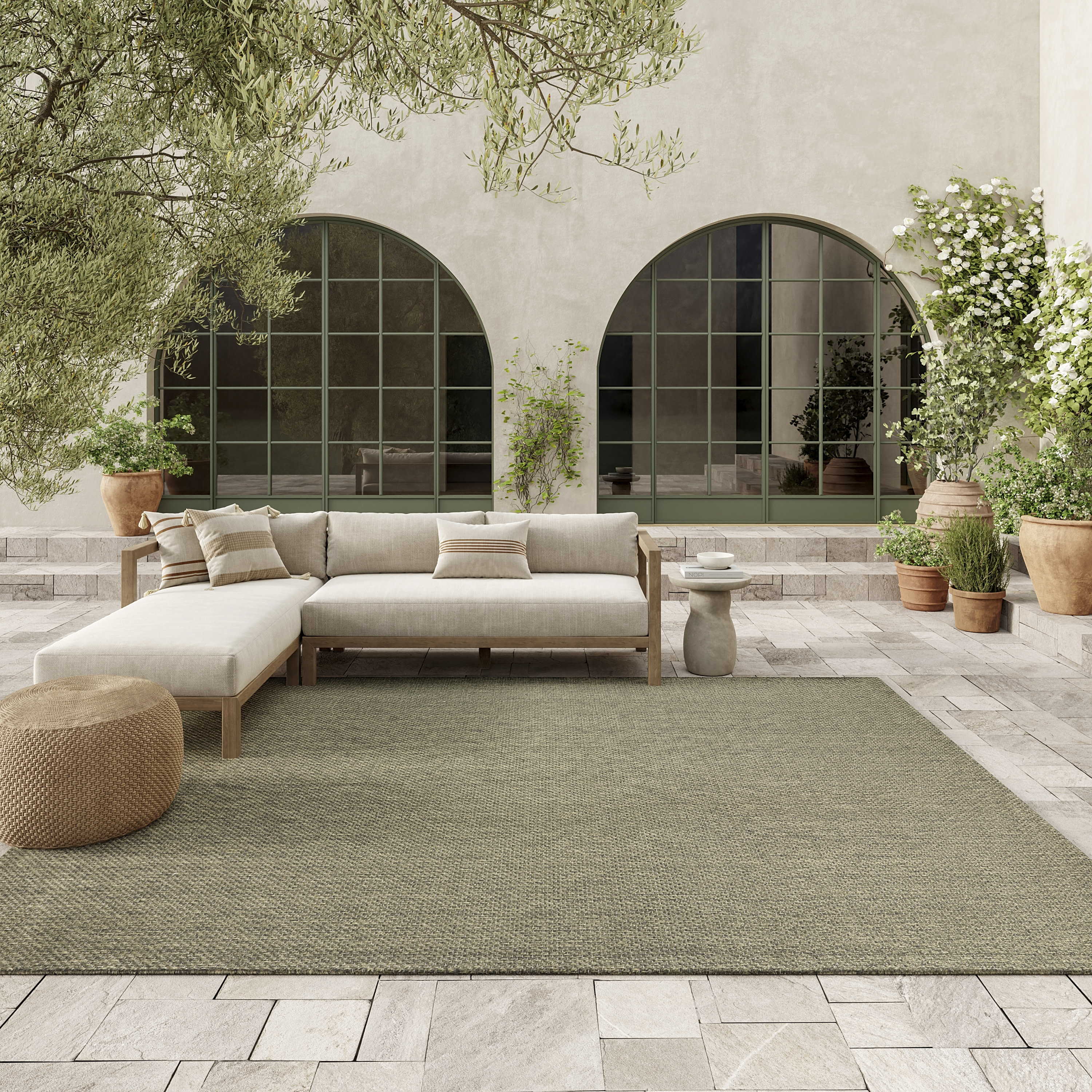 Nourison Tulum 8' x 10' Olive Outdoor Rug