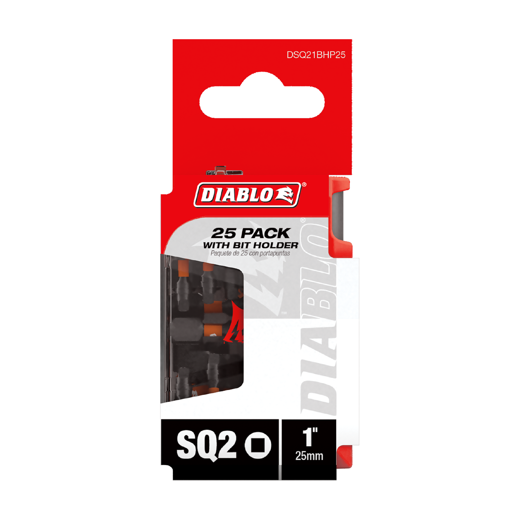 Diablo 1 in. Square #2 Drive Bit with Bit Holder in its retail packaging, ready for the job box or tool bag