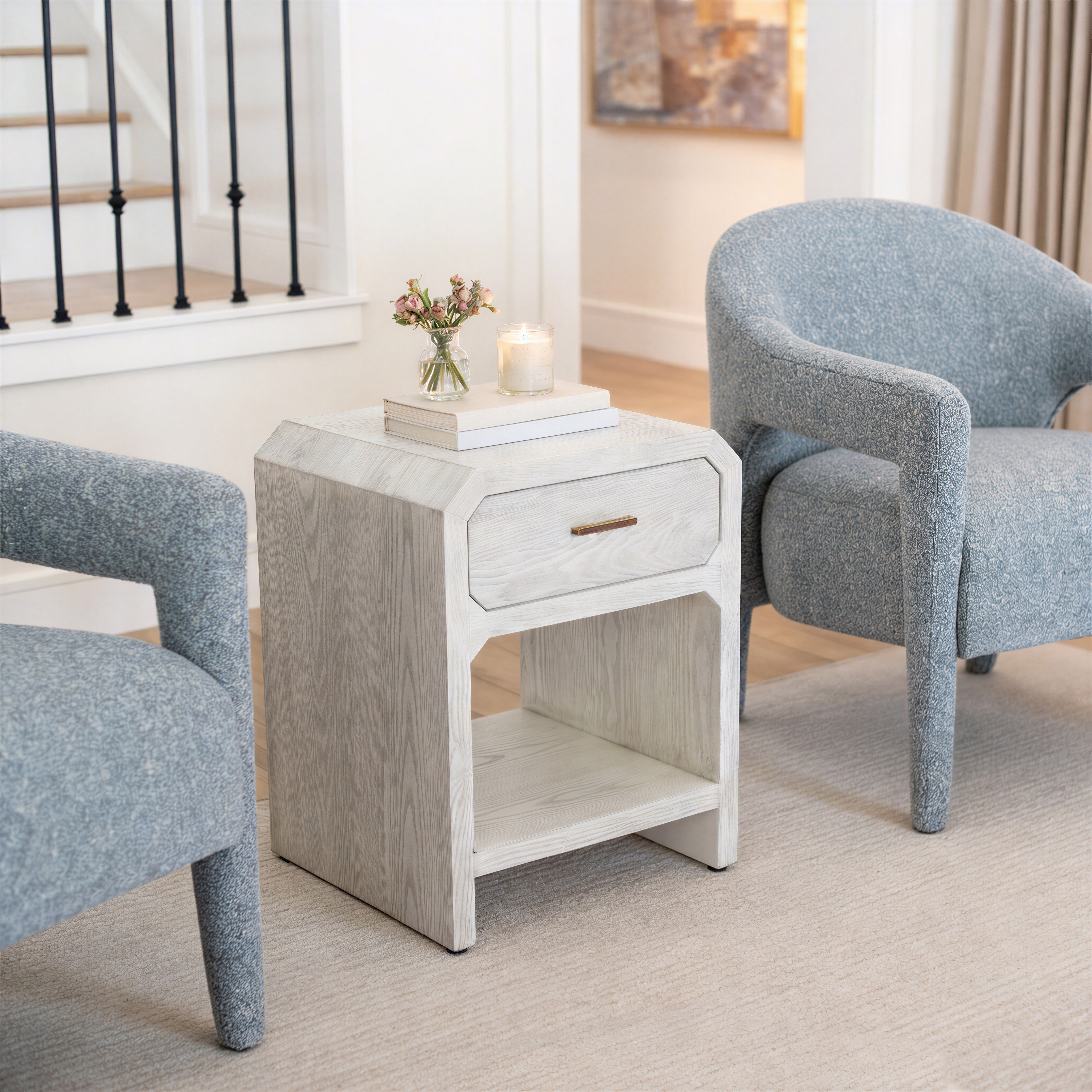 Yume Side Table Oak White product image