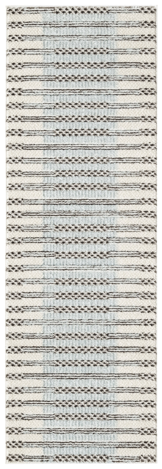 Nourison Nordic 2' x 6' Ivory Blue Modern Indoor Rug