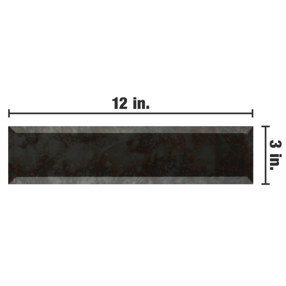 Lustre Beveled Antique Mirror 3 in. x 12 in. Glass Wall Tile