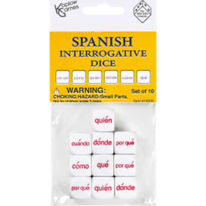 Spanish Interrogative Dice Set, 10 Pieces