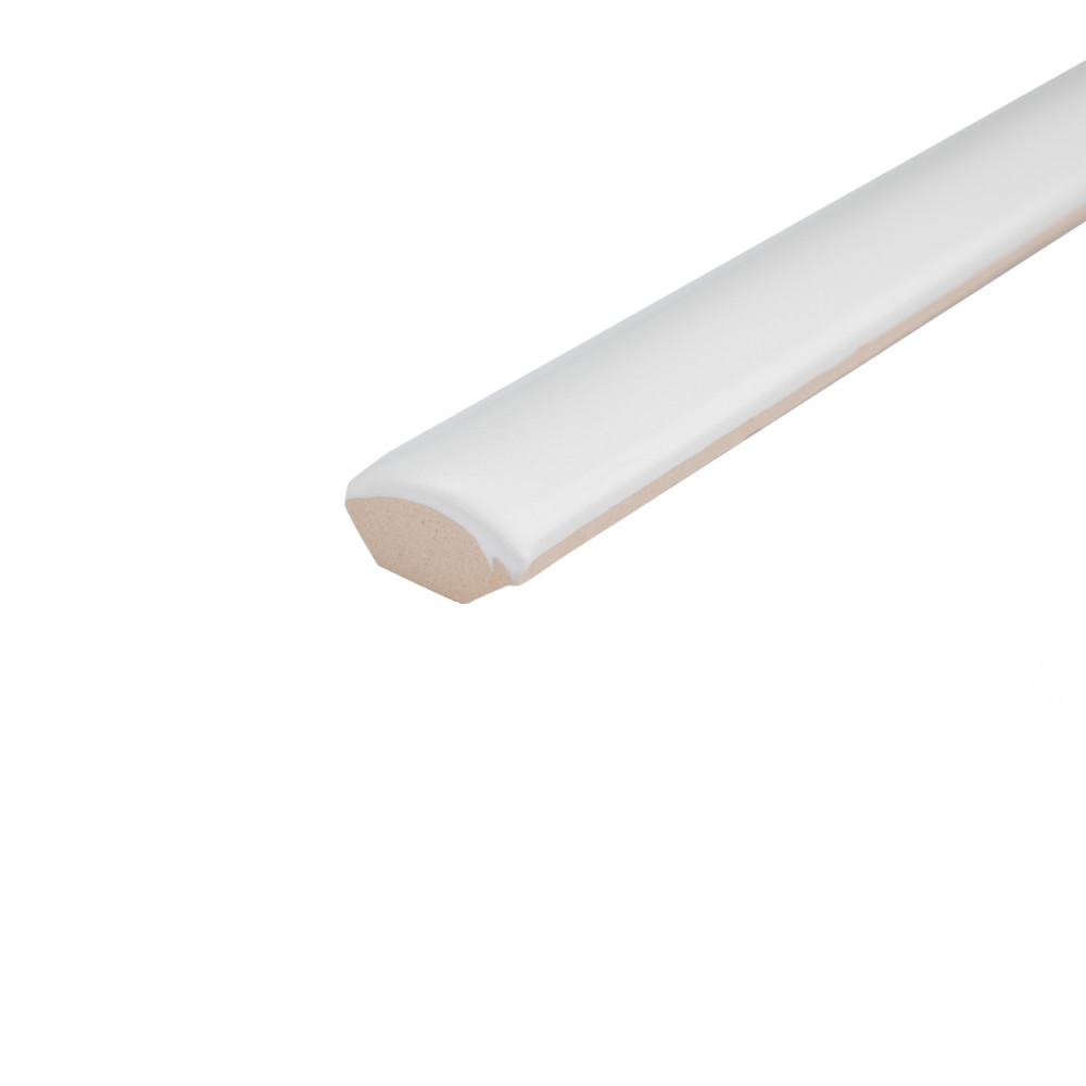 Chester Demi-Bullnose Matte Bianco 1/2 in. x 12 in. Ceramic Wall Trim