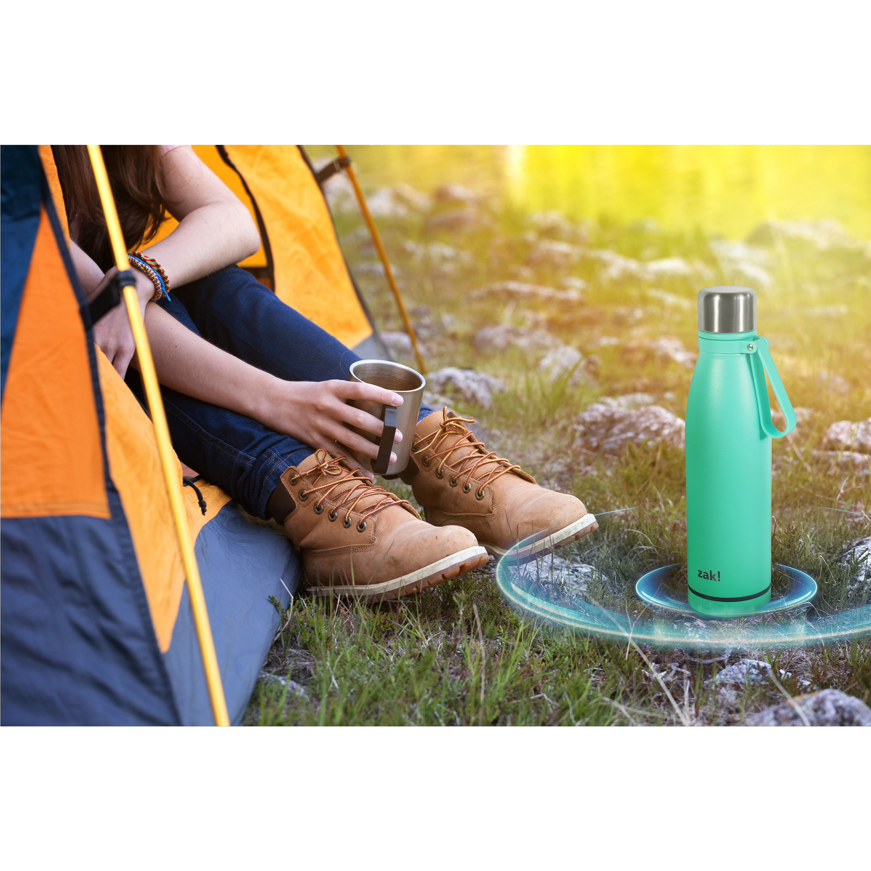 Zak Play 17.5 ounce Stainless Steel Tumbler with Bluetooth Speaker, Teal slideshow image 3 Zak Play 17.5 ounce Stainless Steel Tumbler with Bluetooth Speaker, Teal slideshow image 3