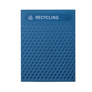 Rubbermaid Commercial, Decorative Plastic Mixed Recycling Panels, Medium, Blue, 4/Case
