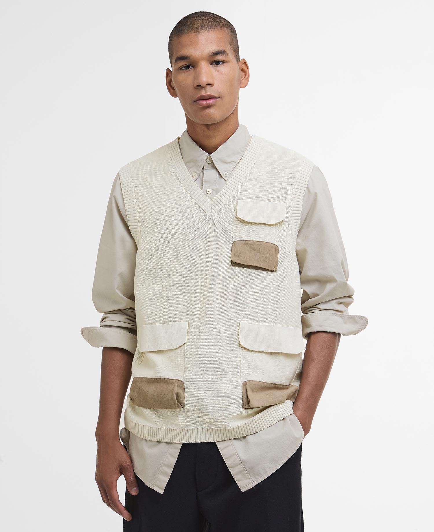 Gilet in maglia multitasca Barbour x TO KI TO image number 0