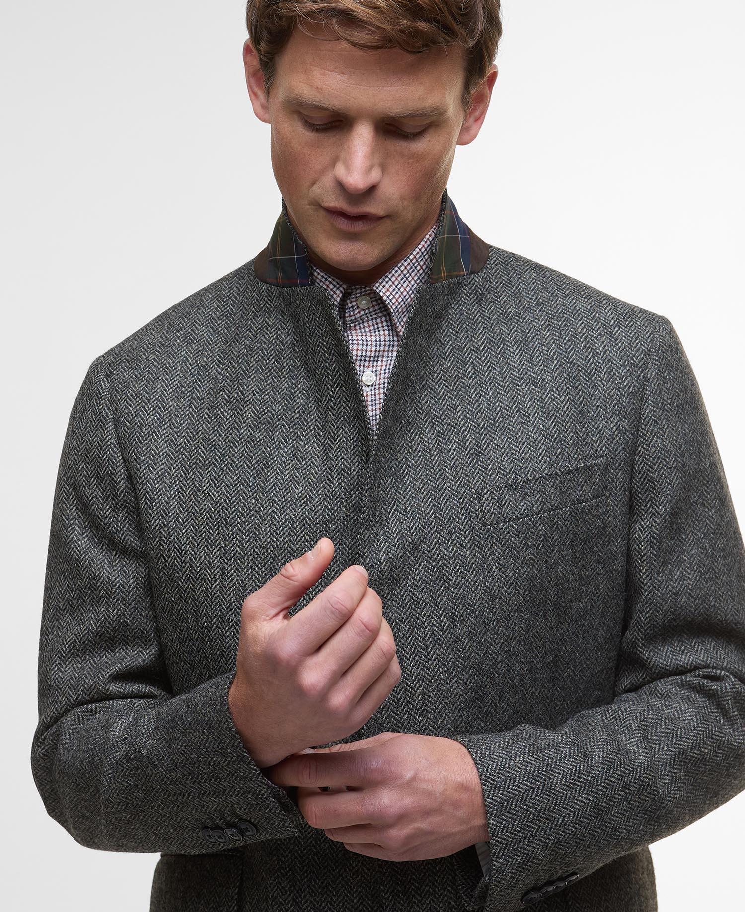Blazer con motivo a spina di pesce Firth Moons image number 3