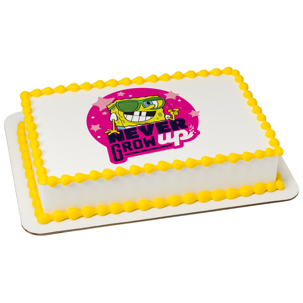 Order SpongeBob SquarePants Never Grow Up Edible Image By PhotoCake