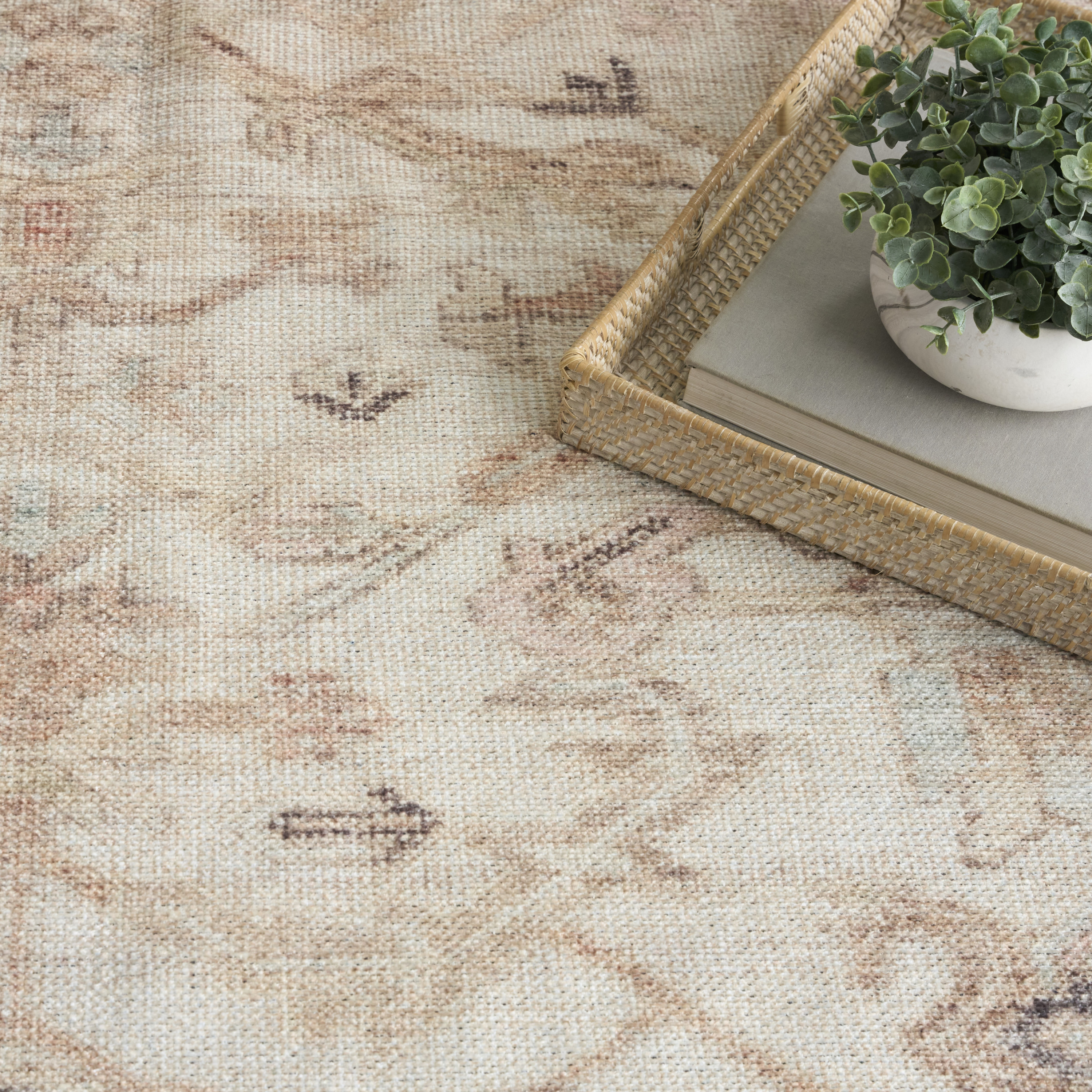 Nourison Vintage Washables 4' x 6' Beige Vintage Indoor Rug