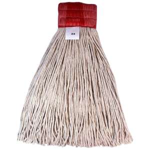 Hillyard, King, 24oz, Cut-End, 5" Headband, Cotton, Natural, Wet Mop
