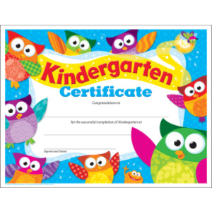 Kindergarten Certificate Owl-Stars!&reg; , 30 ct