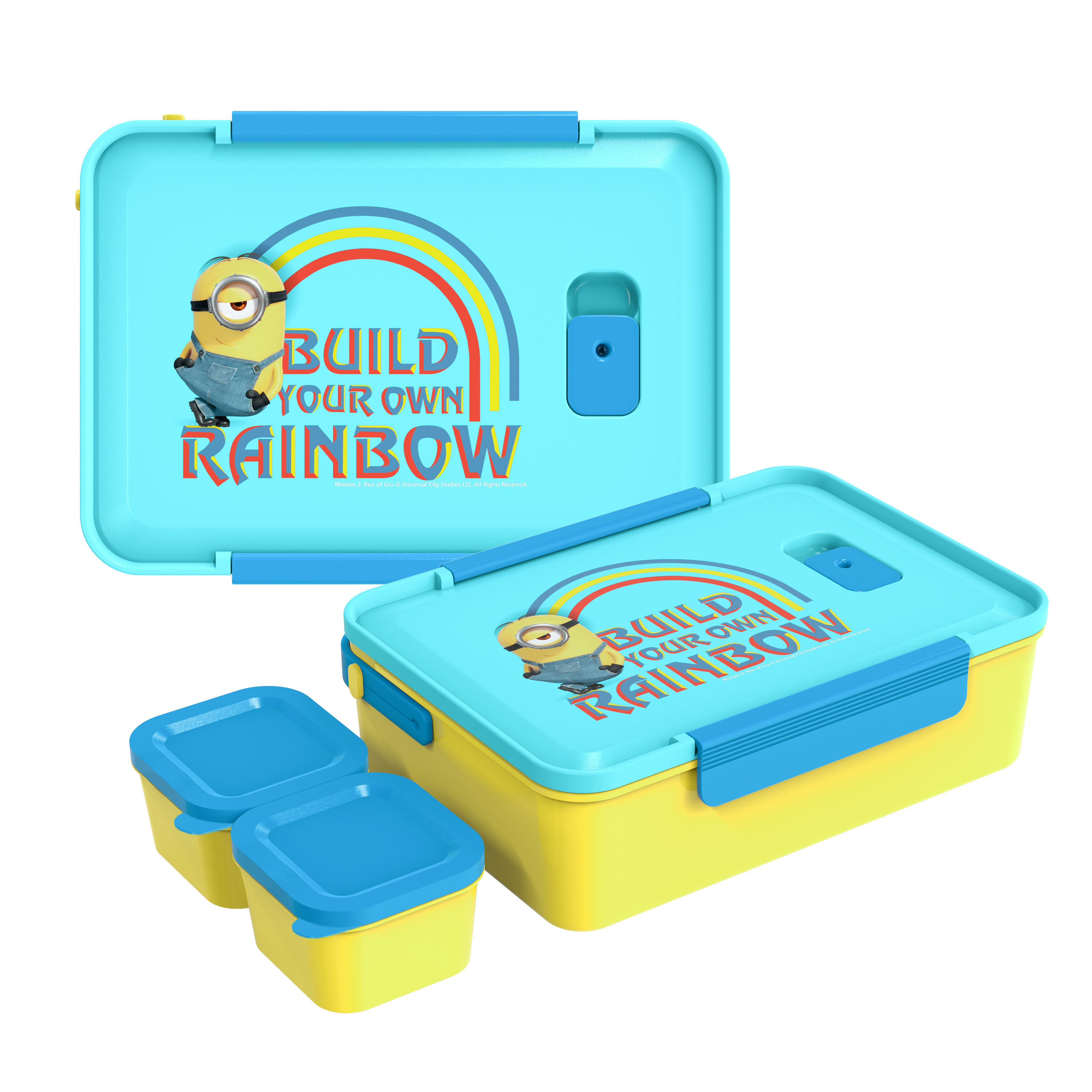 Minions 2 Movie Reusable Divided Bento Box, Stuart the Minion, 3-piece set slideshow image 1 Minions 2 Movie Reusable Divided Bento Box, Stuart the Minion, 3-piece set slideshow image 1