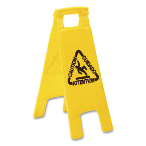 Boardwalk, Site Safety, 2-Sided, "Caution", Wet Floor Sign, Yellow, 26"