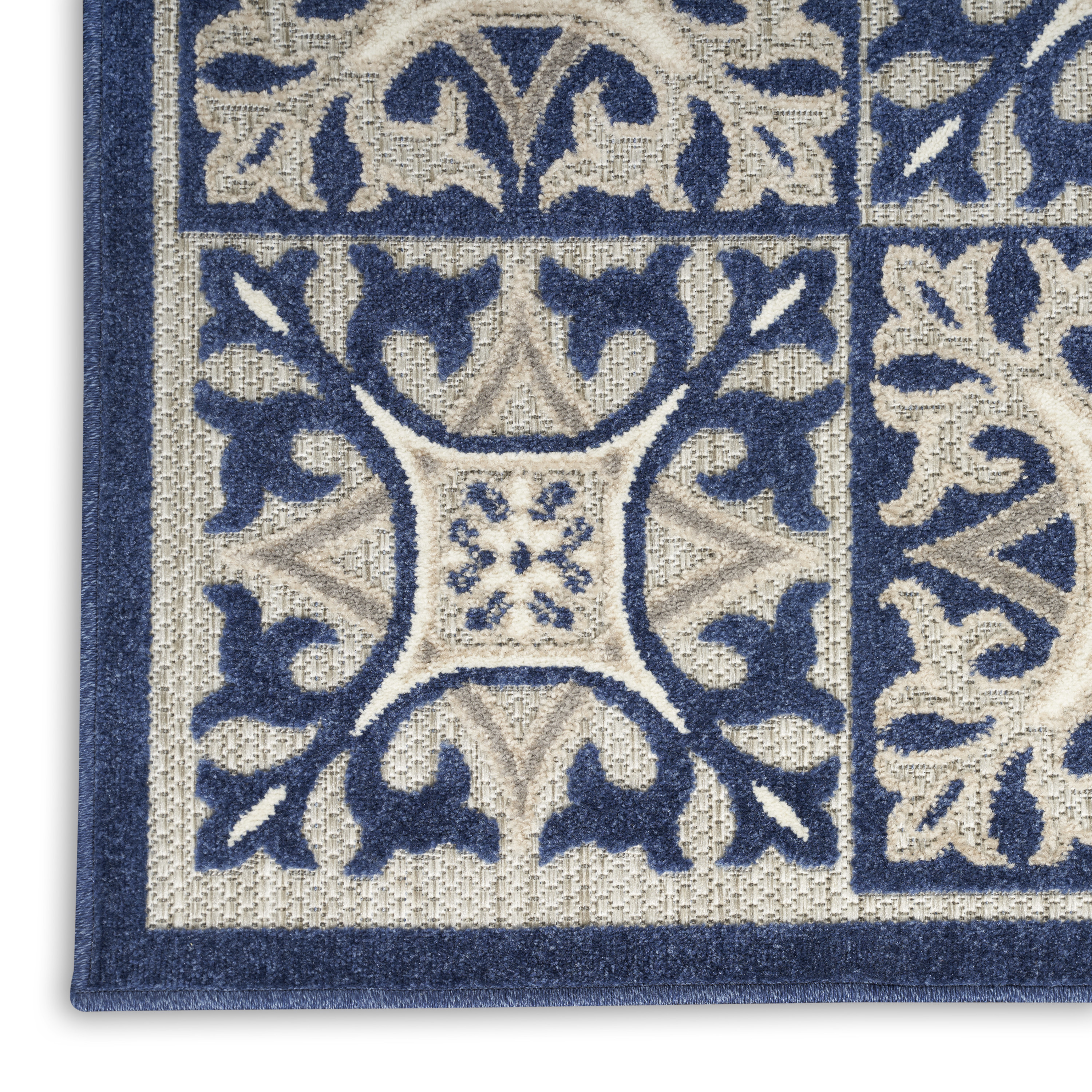 Nourison Aloha 3'6" x 5'6" Blue Contemporary Rug