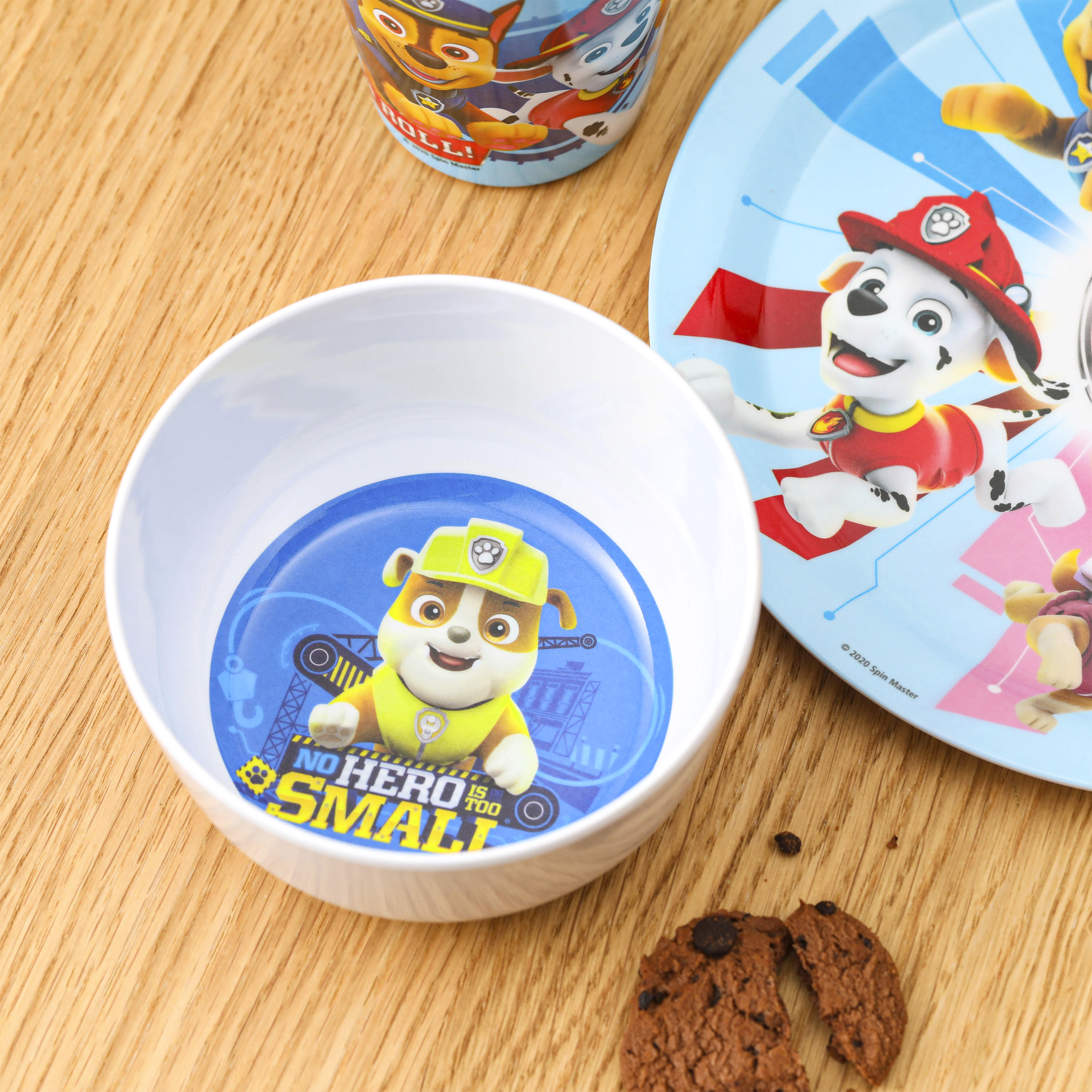 Paw Patrol Kid’s Dinnerware Set, Chase and Rubble, 3-piece set slideshow image 8 Paw Patrol Kid’s Dinnerware Set, Chase and Rubble, 3-piece set slideshow image 8