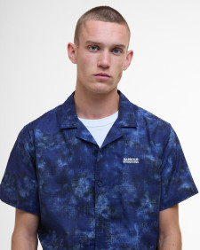Camo Ikat Short-Sleeved Shirt Midnight Blue