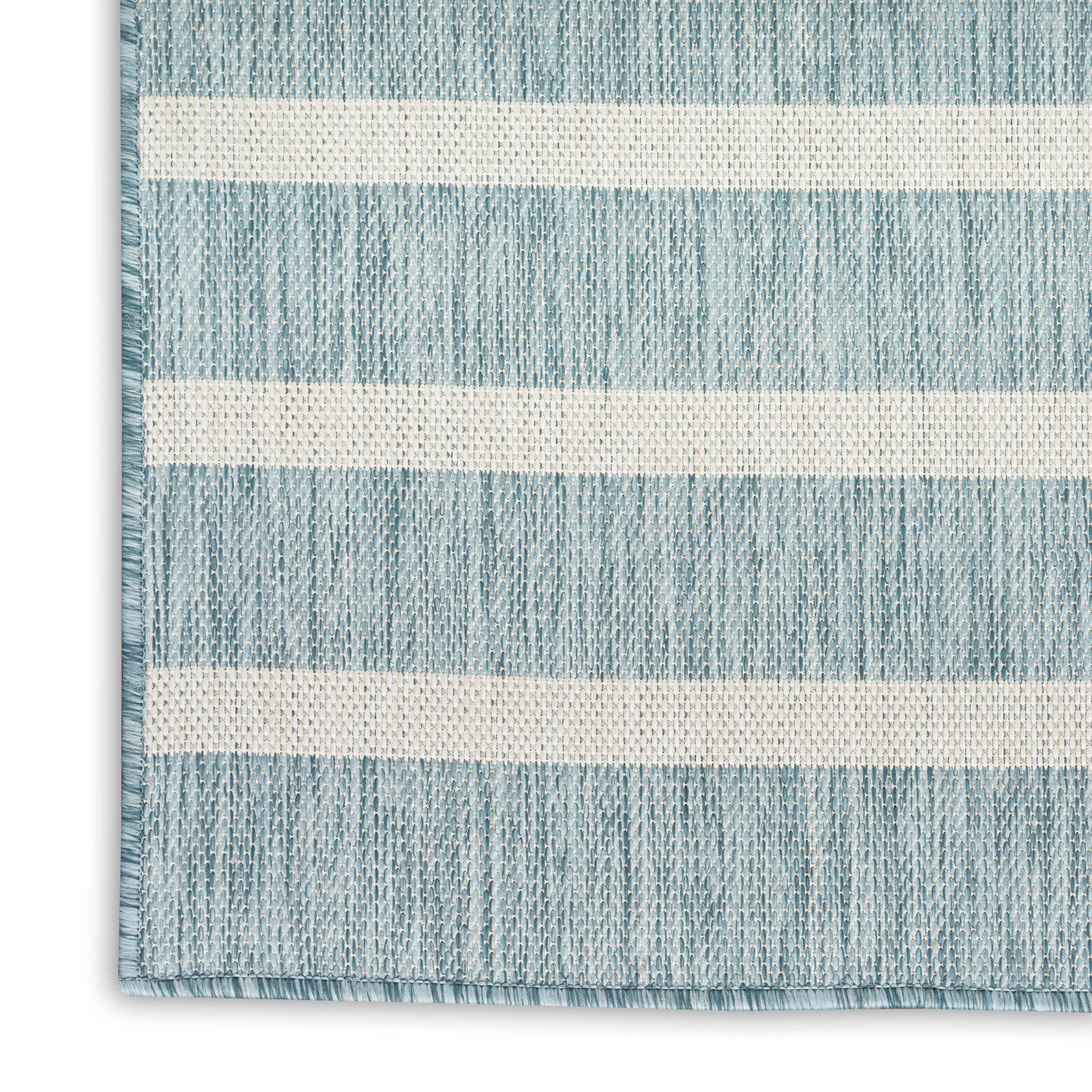 Nourison Positano 2'2" x 10' Aqua Ivory Modern Rug