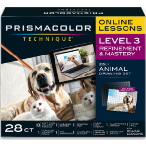 Technique, Art Supplies and Digital Art Lessons, Animal Drawings Set, Level 3, Dog, Cat & Pet Lesson, 28 Count