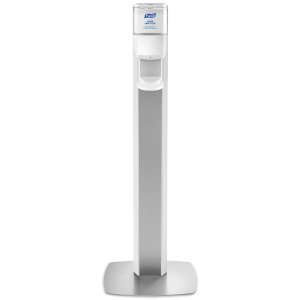 GOJO, PURELL® MESSENGER™ ES6, Silver Panel Floor Stand, 1200ml, White, Touchfree Dispenser