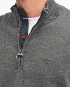Felpa in cotone con mezza zip 