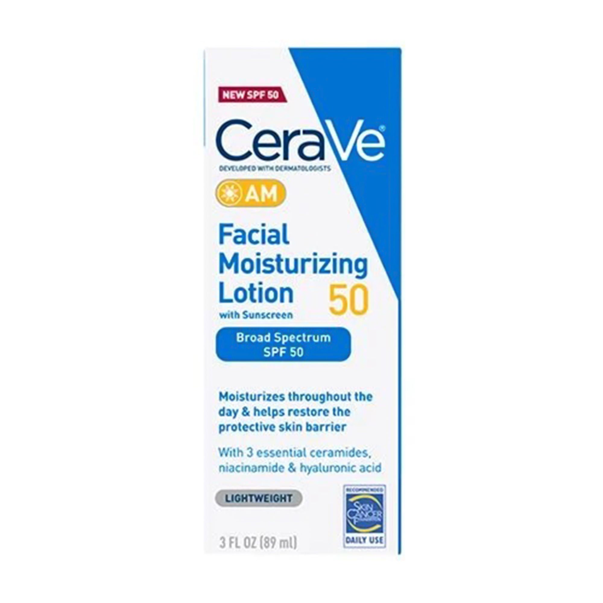CeraVe® AM Facial Moisturizing Lotion, SPF 50, 3-ounce Bottle