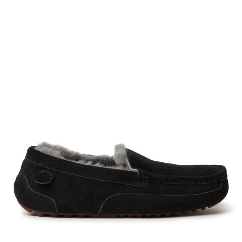 Fireside By Dearfoams Men's Melbourne Genuine Shearling Moccasin Slipper - Picture 11 of 20