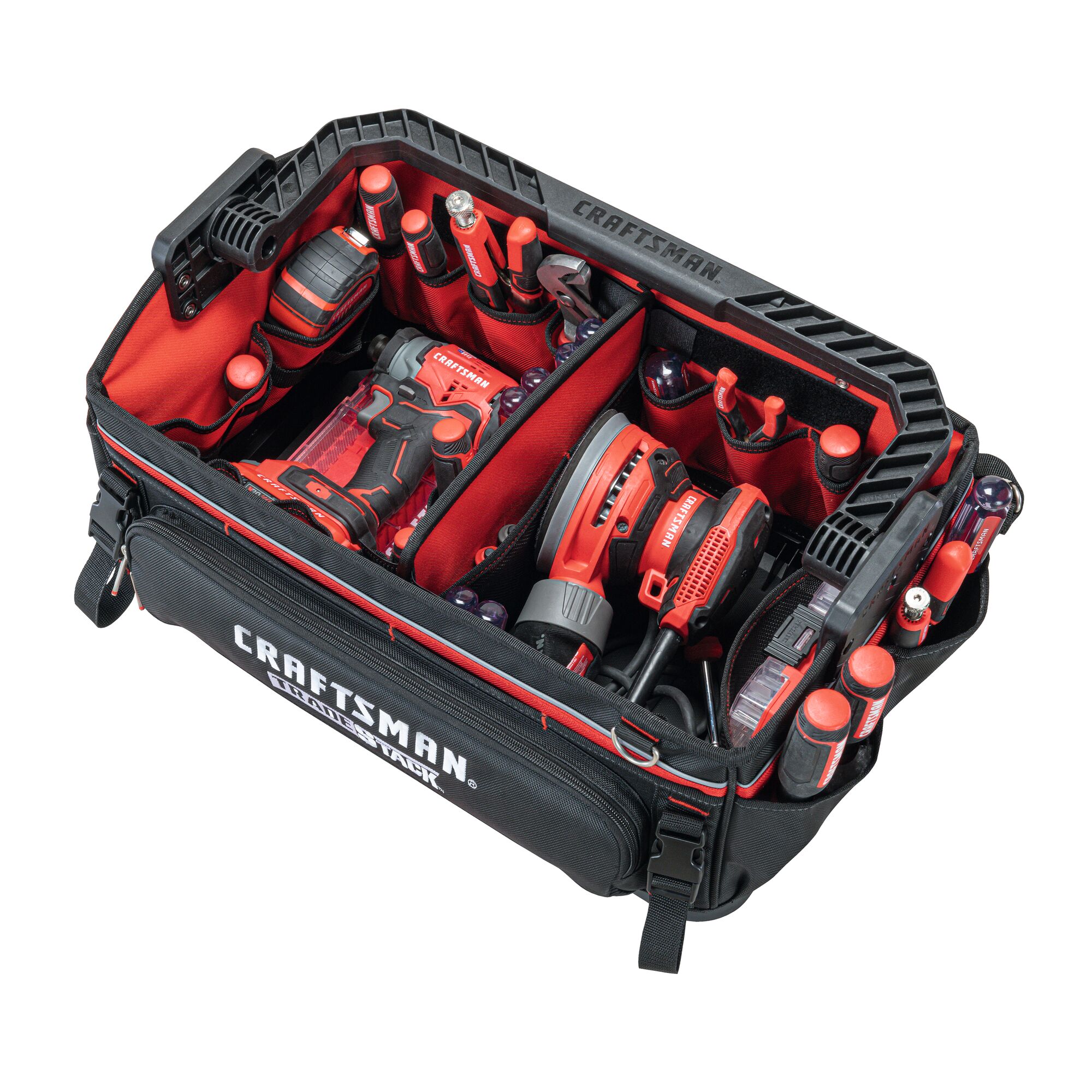 Overhead view of Tradestack 22 inch tool tote.