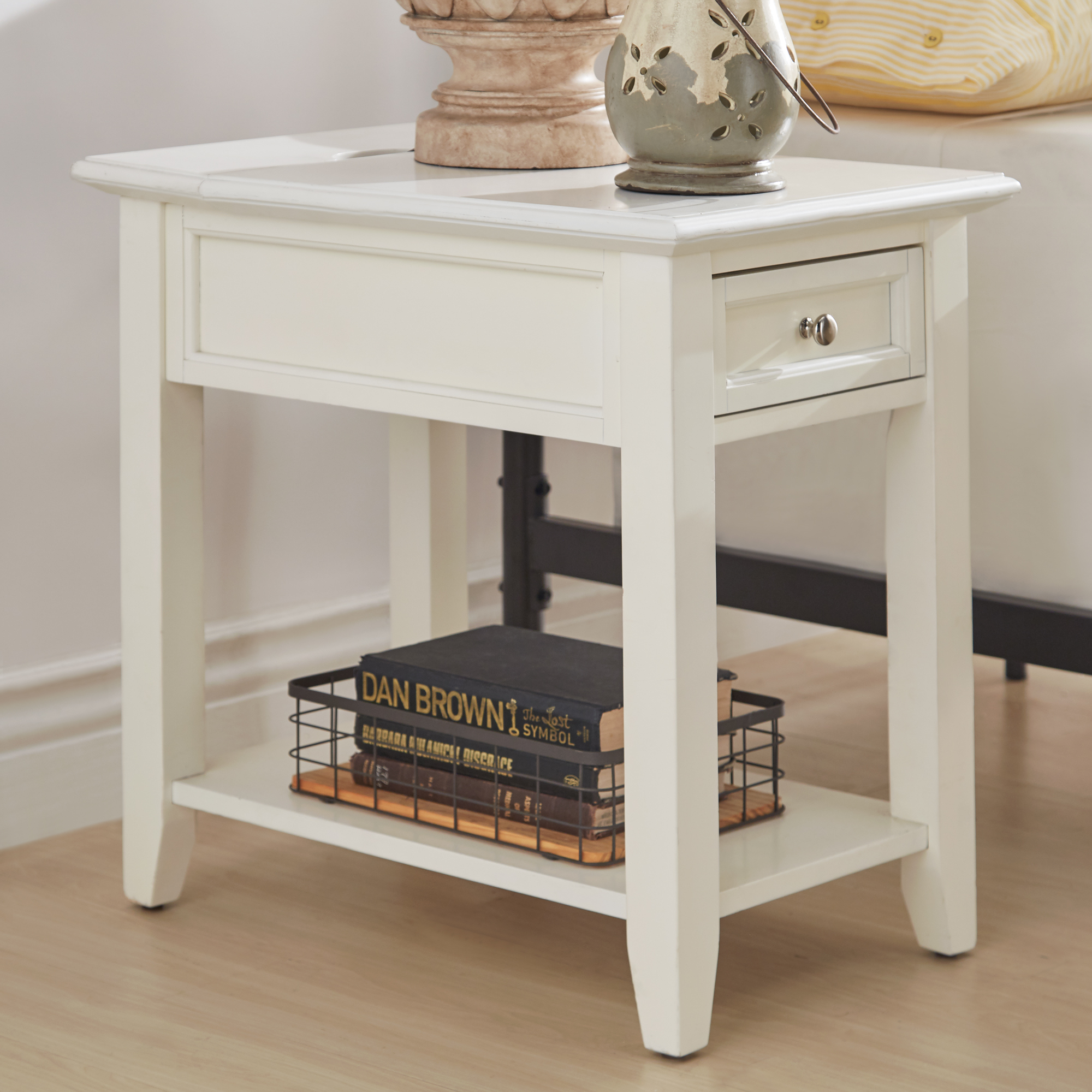 1-Drawer Side Table with Charging Station