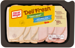 Deli Fresh Oven Roasted Turkey Breast & Smoked Ham Combo, 9 oz Tray image
