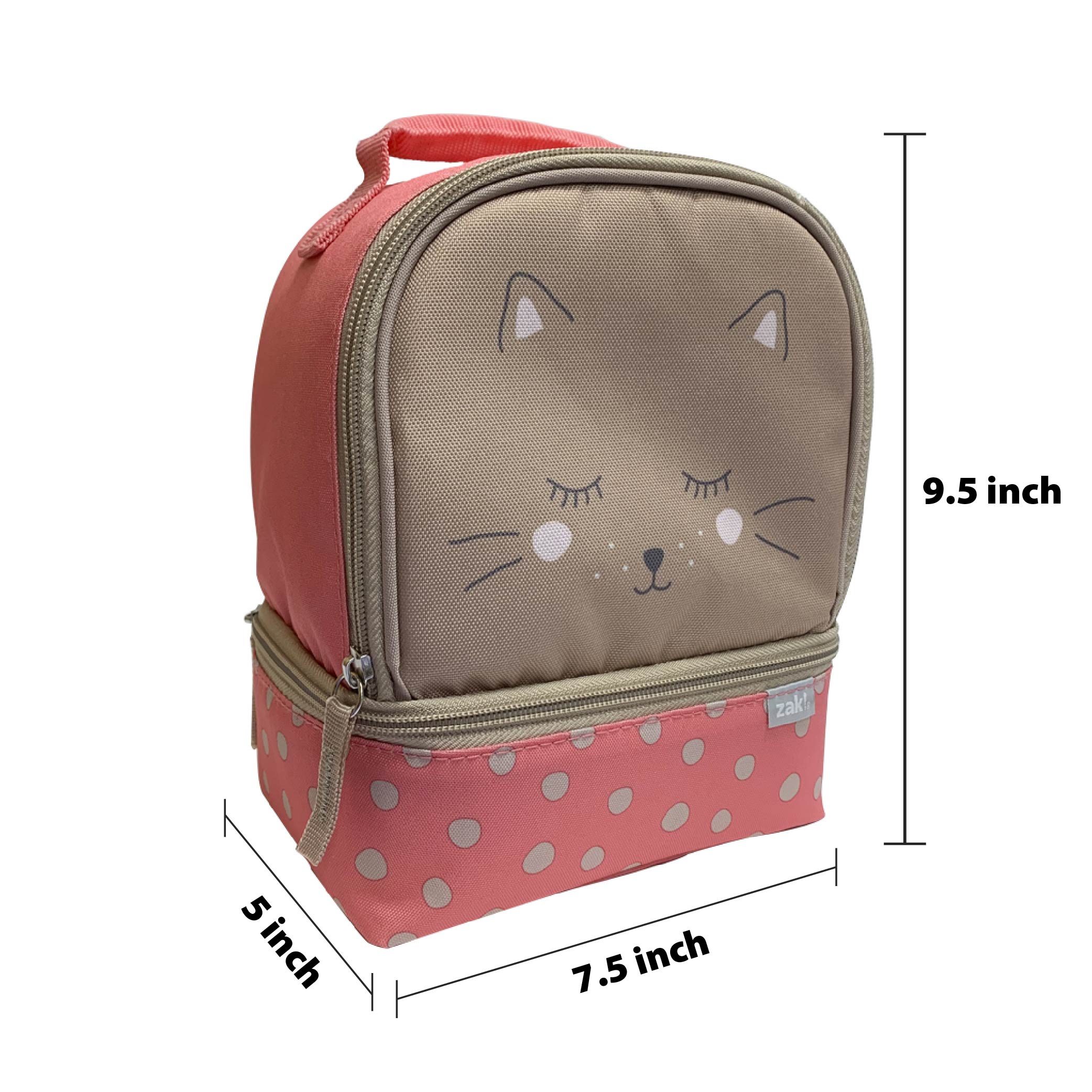 Soft Lines 2-compartment Reusable Insulated Lunch Bag, Kitties slideshow image 1