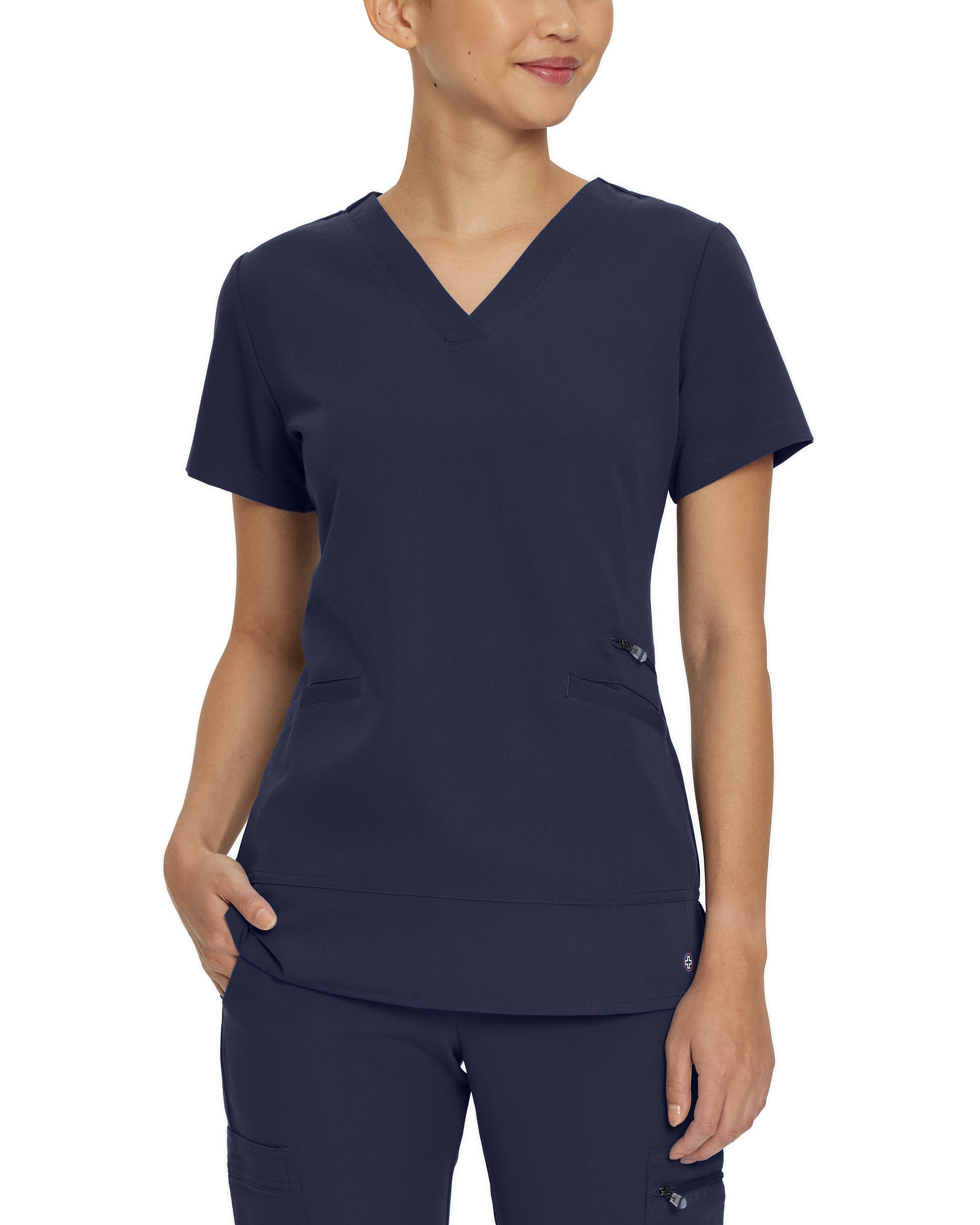 White Cross V-Tess Women‘s 3-Pocket V-Neck Scrub Top-White Cross