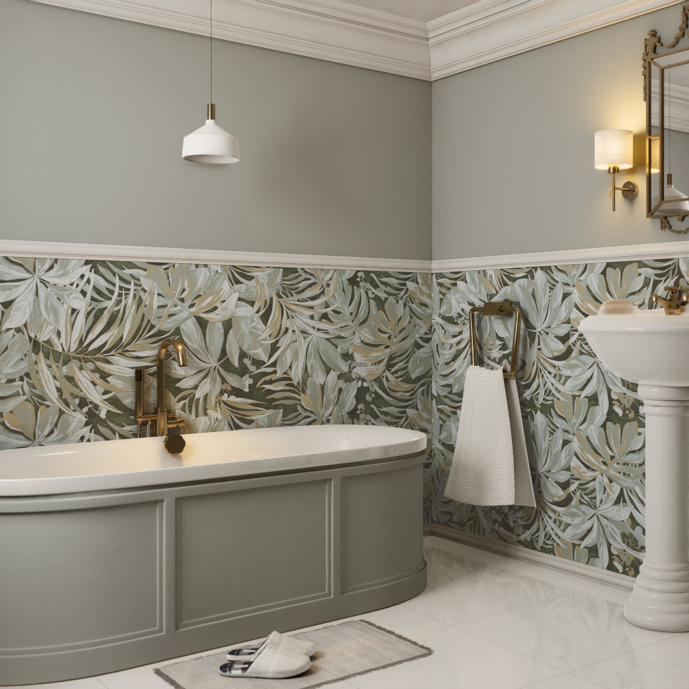 Sample – Parete Tropici Green Porcelain Floor and Wall Tile