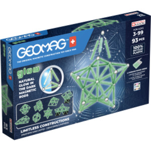 Glow in the Dark Magnetic Building Blocks Set, 93 Pieces