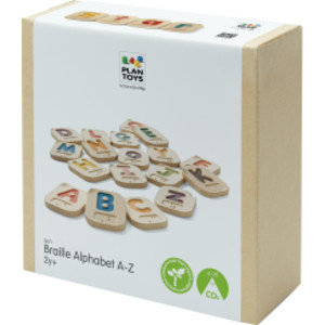 Wooden Braille Alphabet A-Z Tiles