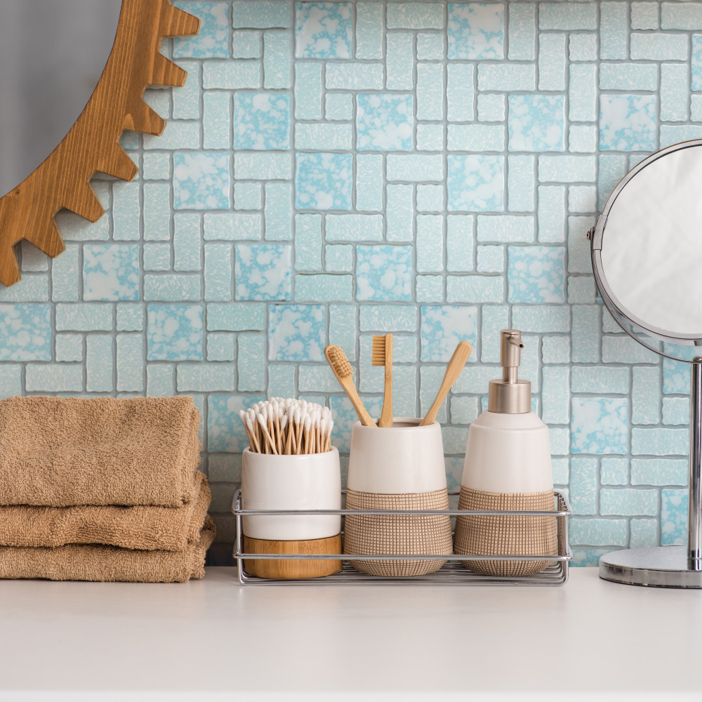 Academy Blue 11-7/8 in. x 11-7/8 in. Porcelain Mosaic Tile