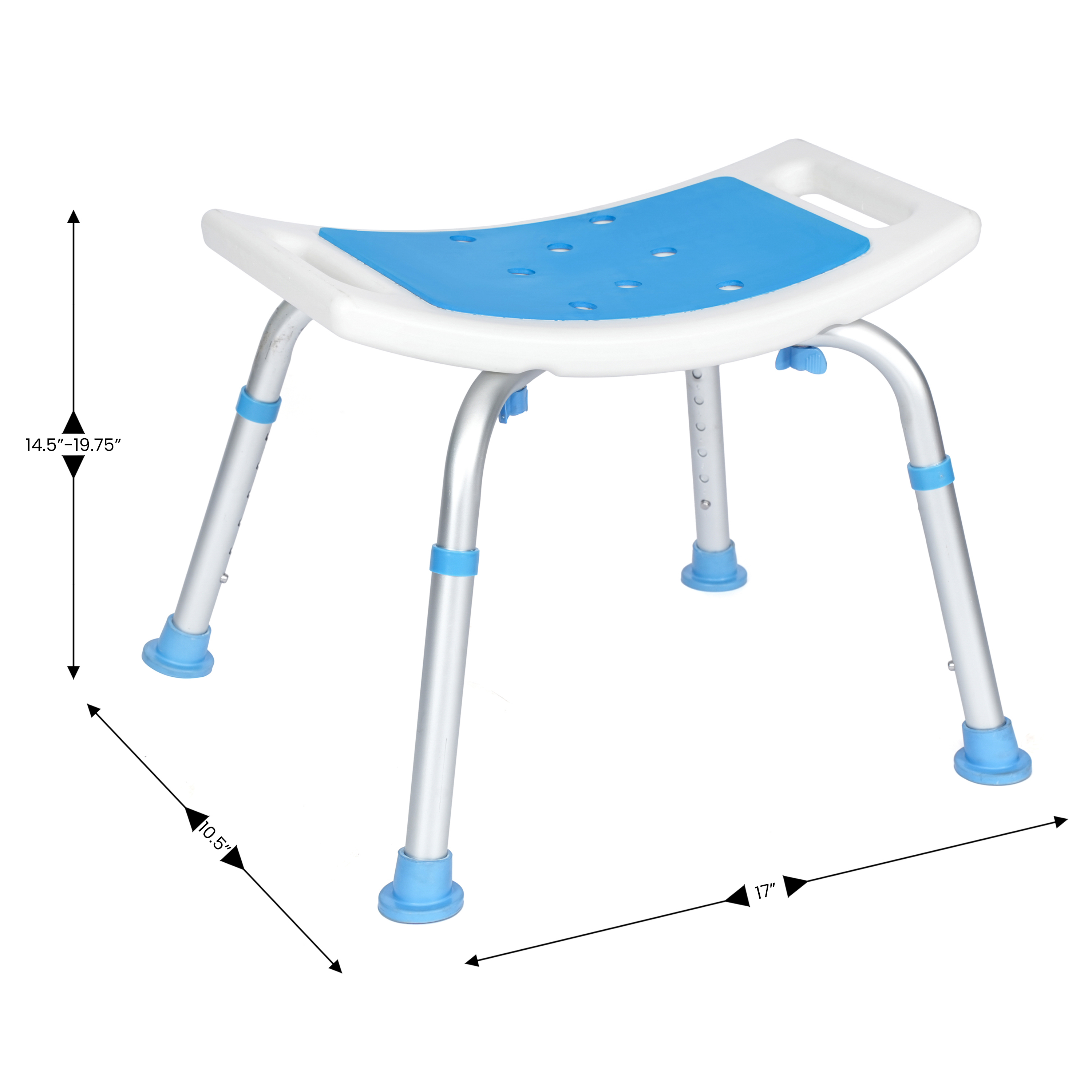 Taburete de Ducha Ramsey con 6 Ajustes de Altura Ajustables, Asiento Acolchado y No-Sl... - Imagen 5 de 10