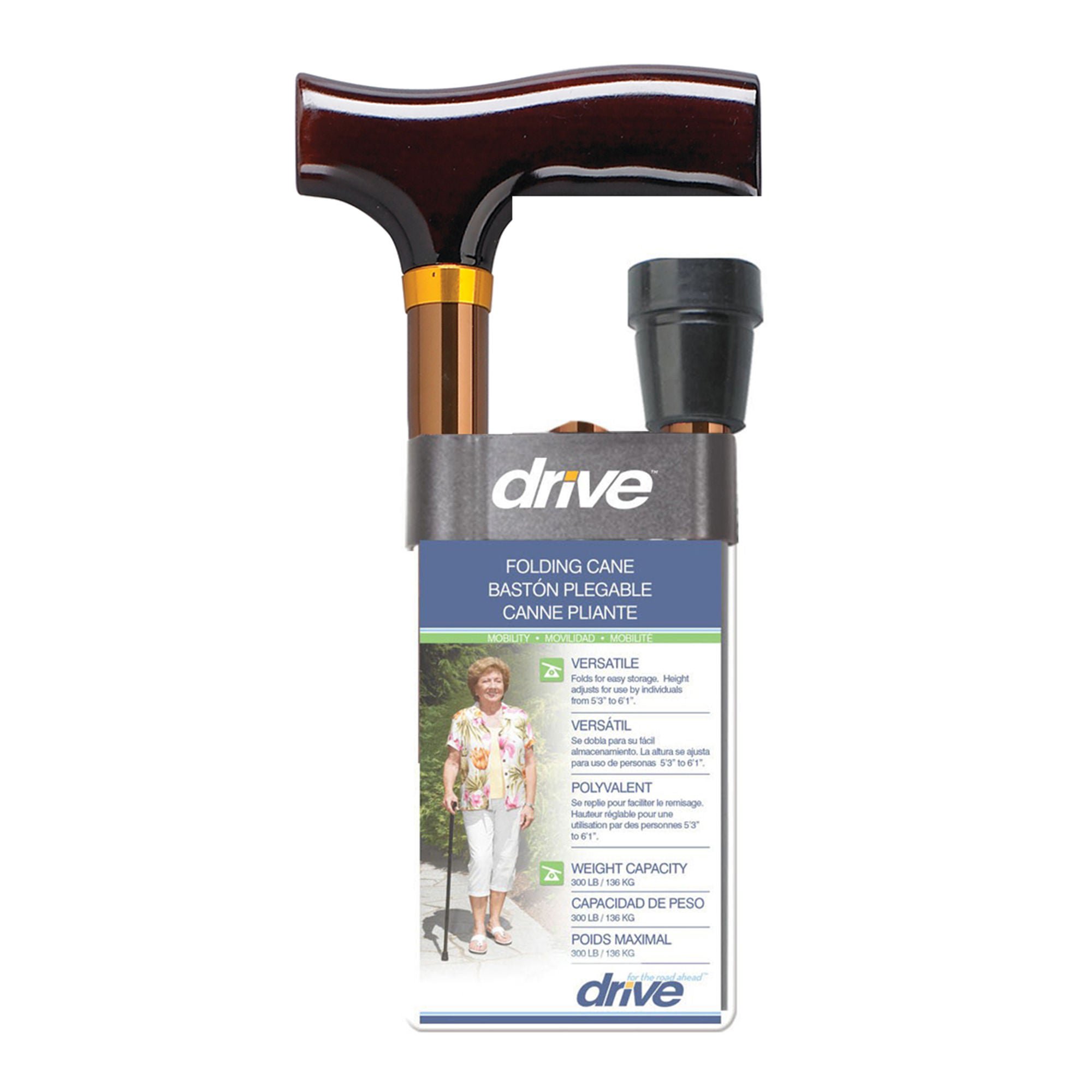 drive™ Aluminum Folding Cane, 33 – 37 Inch Height