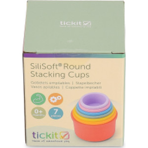 SiliSoft® Round Stacking Cups, Rainbow, Set of 7